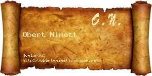 Obert Ninett névjegykártya